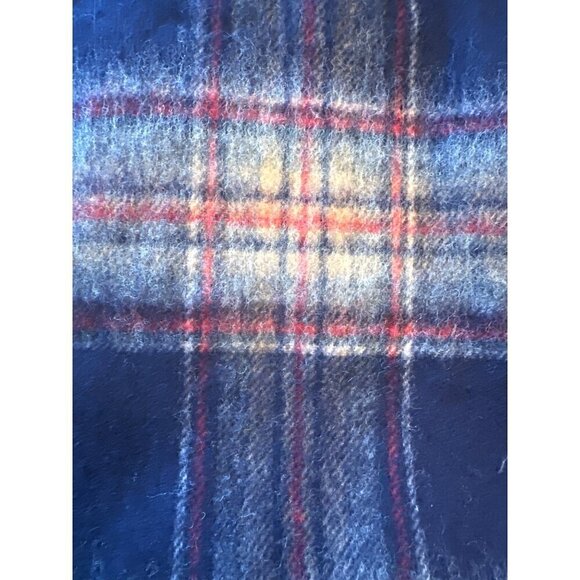 Vintage Wool Plaid Scarf With Fringe - Picture 3 of 3
